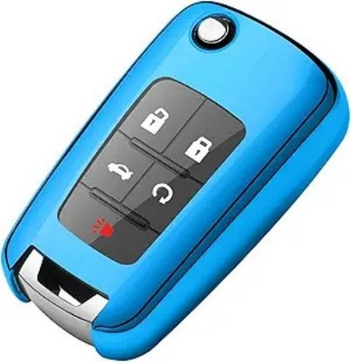 Key Fob Cover Premium Soft TPU Full Protection Key Shell Case Comp Color: Blue