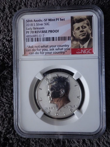 2018 S 50C Kennedy Reverse Proof 50th Anniv NGC PF70 Early Releases