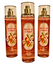 PRETTY AS A PEACH FRAGRANCE MIST BODY SPRAY 8 OZ BATH DODY WORKS NEW 3 PACK LOT