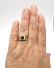 10K Yellow Gold Men's Etched Black Onyx Ring Size 9.25 8.6 Gr [R375] — photo 5