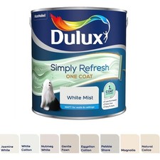 Dulux Paint Cream or White Simply Refresh One Coat Matt Emulsion 2.5L or 5L