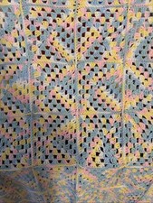 Hand Crocheted Baby/childs Afghan Multi Colored