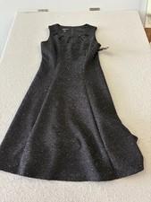 ALYX Dress Womens 4 Black Glitter Fit Flare Sleeveless Knit Party Cocktail