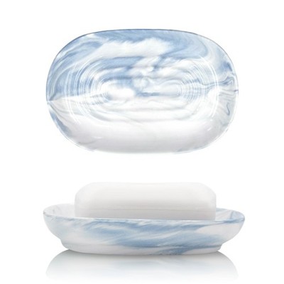 Elegant Ceramic Soap Dish for Shower with Unique Marble Texture, Decorative B...