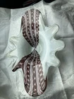 Vintage Murano Art Glass Bowl With Latticino Zanfirico Ribbons