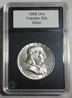 1959 Uncirculated Ben Franklin Silver Half Dollar ungraded uncertified