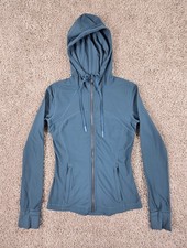 Lululemon Define Nulu Hooded Jacket Women 6 Full Zip Blue/Teal Athleisure Casual