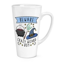 Beware VerrüCkte Zauberer Jungen 483Ml Groß Latte Becher Tasse Lustiger Witz