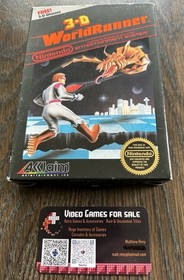 3-D WorldRunner FIRST PRINT Hangtab BOX & MANUAL ONLY Nintendo NES 1987 RARE🔥