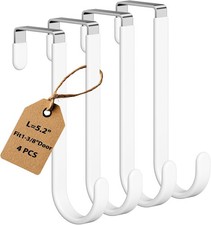 4 Pack Over The Door Hooks, Door Hanger Hook, Towel Hooks for Hanging, Towel
