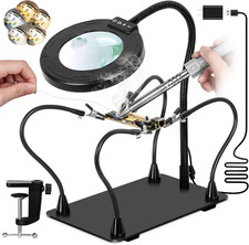 Helping Hands Soldering Station, 30X 12X Magnifying Glass with Light