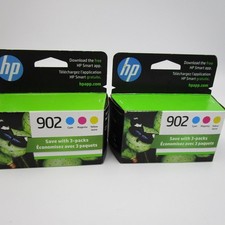 2 HP 902 T0A38AN Ink Cartridges cyan magenta yellow EXP 2024