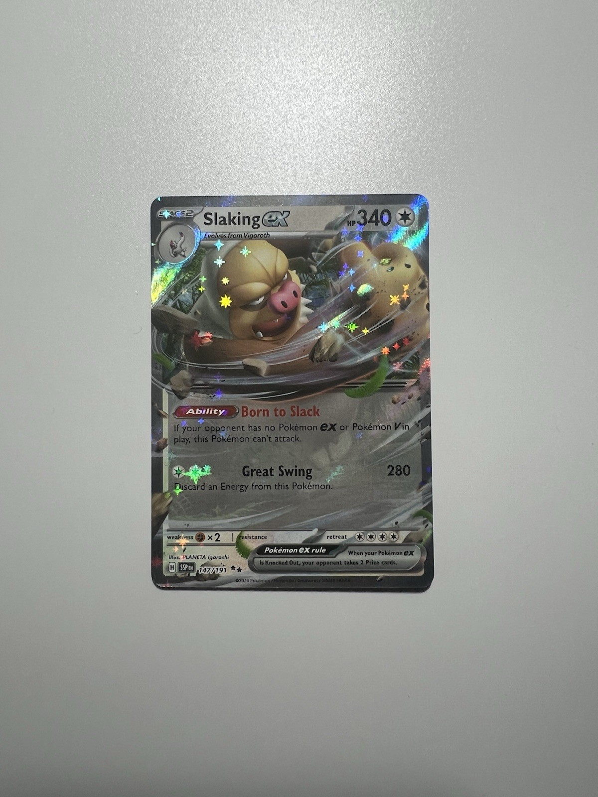 Slaking ex - 147/191 - SV08: Surging Sparks (SSP) Holo Pokemon Card