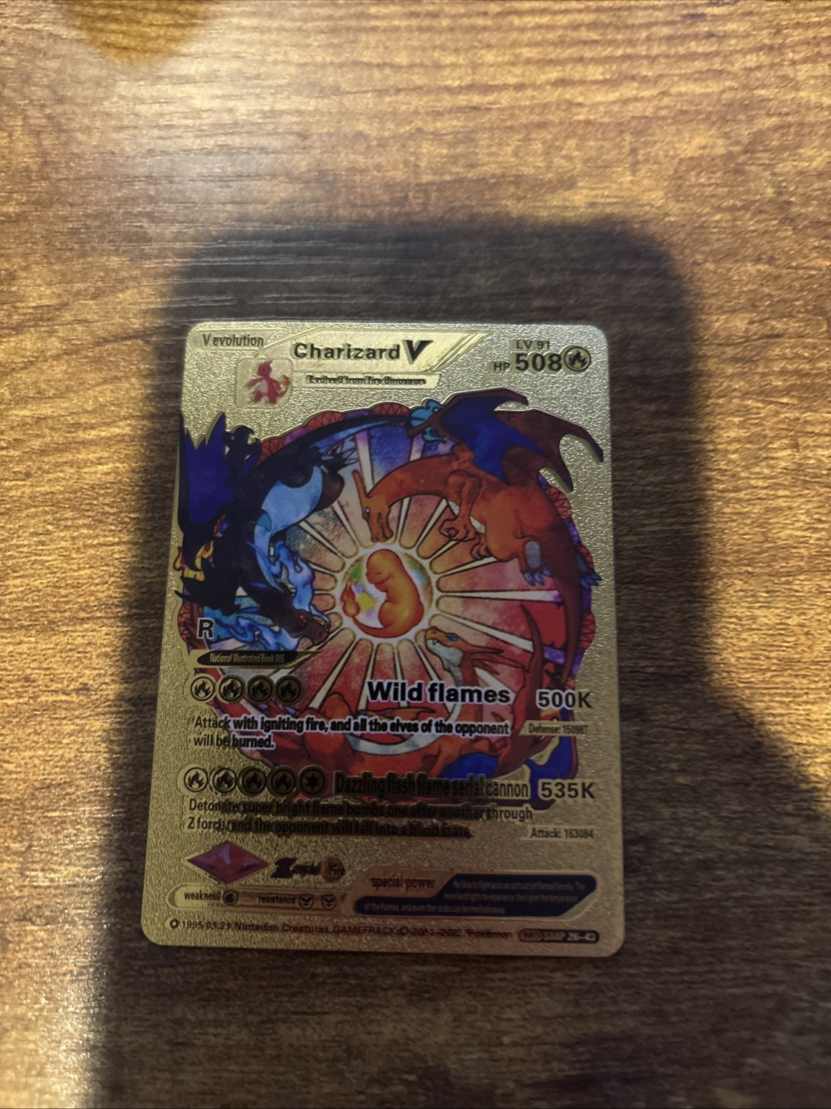 Pokemon Charizard V Evolution HP508 Gold Foil Fan Art SMP26-43🔥 MINT