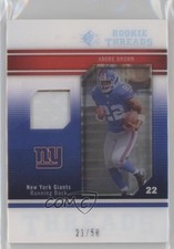 2009 SP Threads Rookie Threads Patch 21/50 Andre Brown #RT-AB Patch 0c6