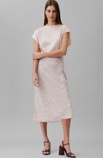 Calvin Klein Beige and White A Line Skirt Size Small NWT