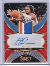 Dillon Jones #RJA-DIL 2024-25 Panini Select RPA Red Wave Prizm /99 (RC)