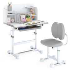 Kid  s Study Desk  Chair Set w/ Tilt Desktop, Pen Holder  Tray, Reading Stand