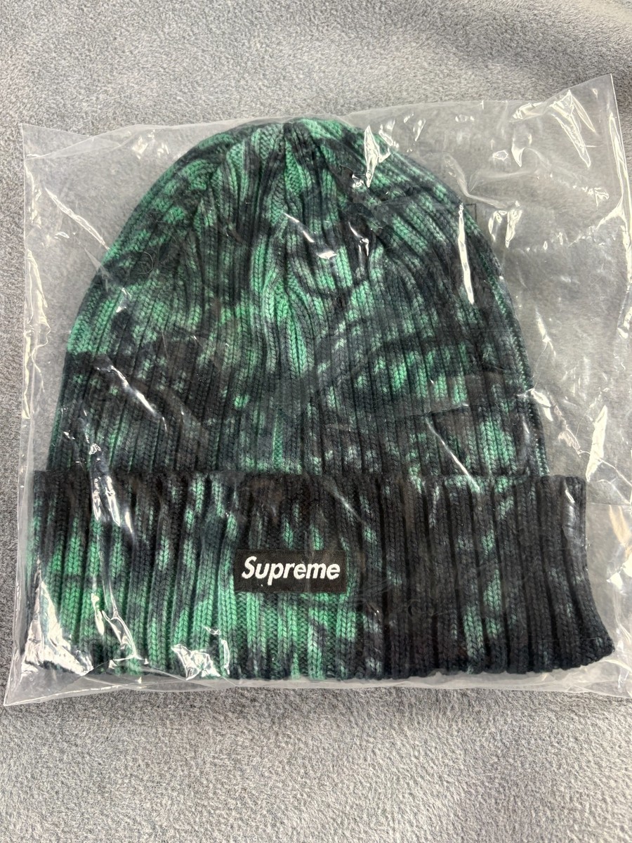 NWT Supreme Splatter Green OverDyed Beanie SS24 OS | eBay