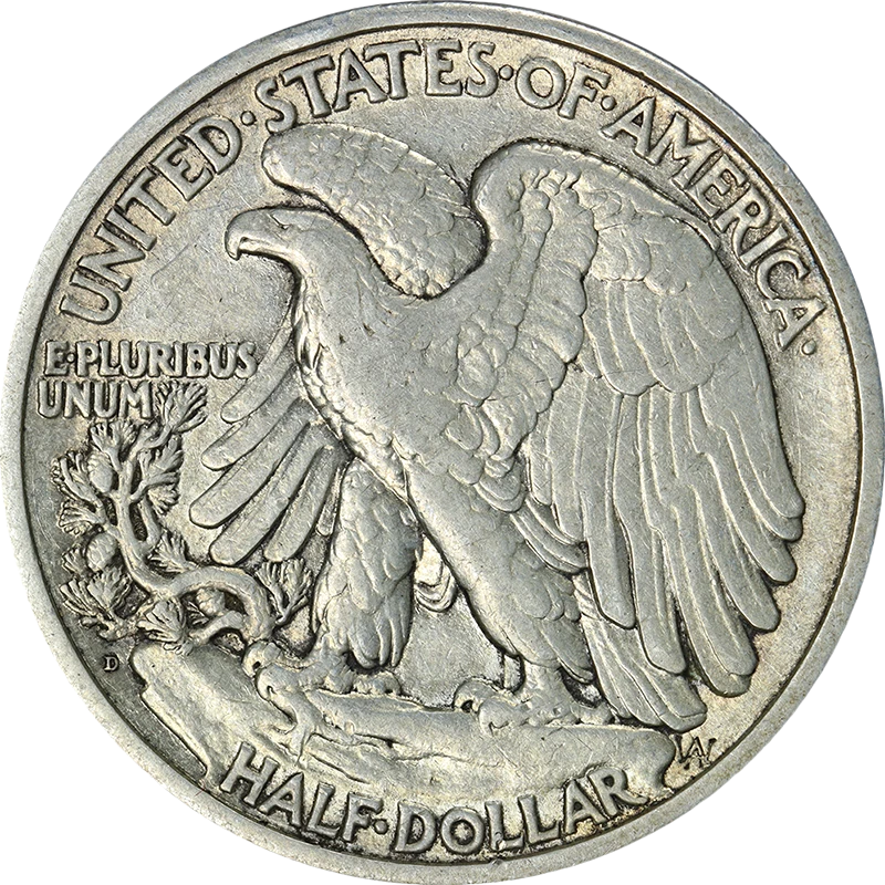 Walking Liberty 1929-D medio bonito XF bonito atractivo visual bonito golpe Foto 2 de 2