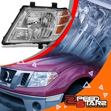 OE Style Chrome/Amber Driver Left Side Headlight Lamp for 09-21 Nissan Frontier