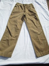 1940'S US MILITARY WWII KHAKI PANTS BUTTON FLY 30 X 29 AS IS