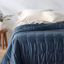 Full/Queen Rayon from Bamboo Quilt Dark Mineral Blue - Casaluna