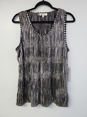 Gorgeous Jennifer Lopez Silver Black L Metallic Sleeveless Tank Top JLO