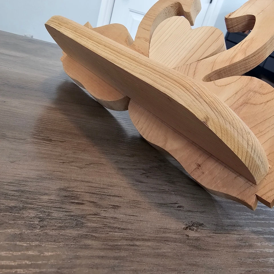 Vintage Wood Swan Shelf Wall Mount 90s Heart Cottage Coquette Decor Ducks Birds - Image 3 of 4