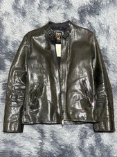 Giacca pelle uomo abbigliamento Schott Schott monoplano cafe racer oliva S pelle