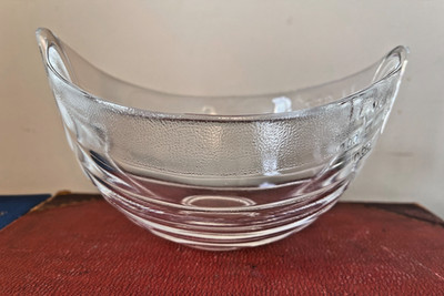 Vintage Nybro Sweden Bohus Crystal Boat by Paul Isling LL653 Schale Glas stilvoll