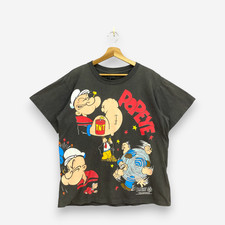 Vintage 1993 Faded Popeye The Sailor Man T-Shirt AOP Comic Cartoon Tee Size XL