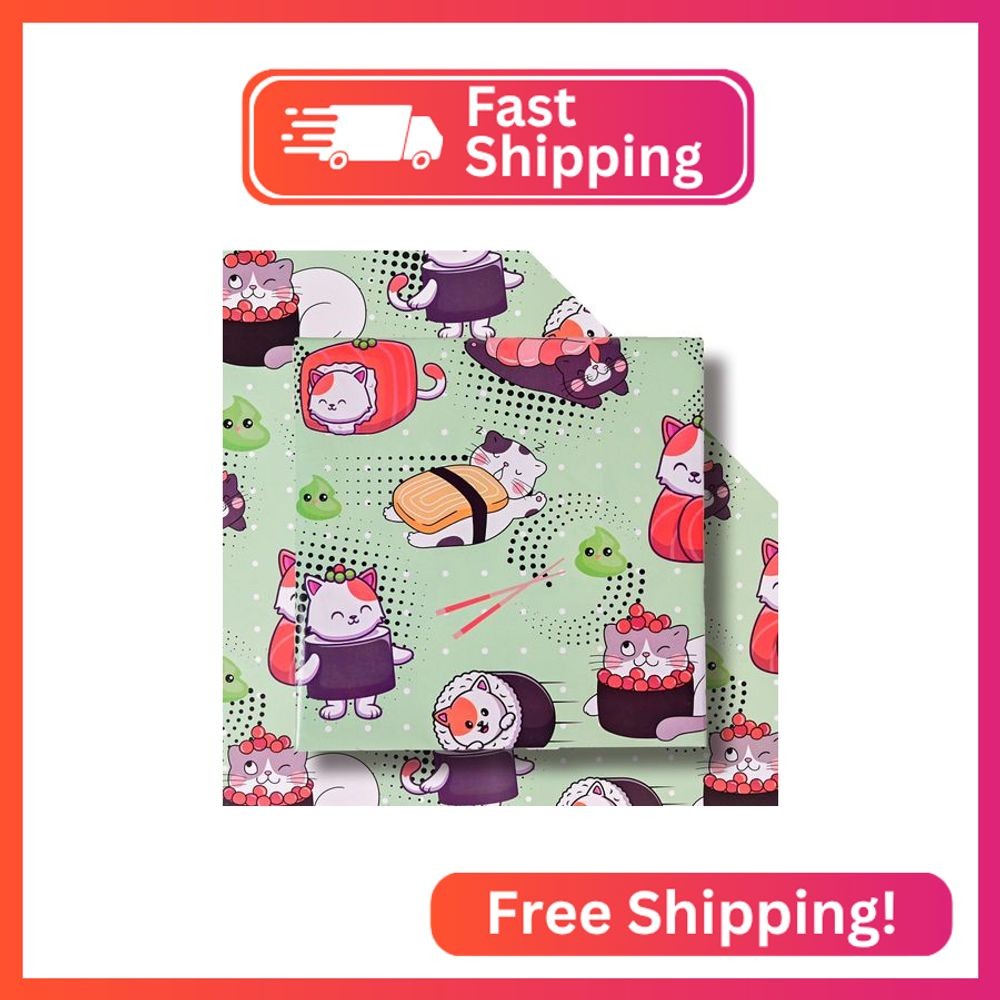 - Cute Sushi Cat - Japanese Gift Wrap For Holid