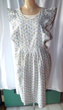 1950s Tie Back Apron Full Length Floral Cotton Retro Pocket Cottagecore 50s