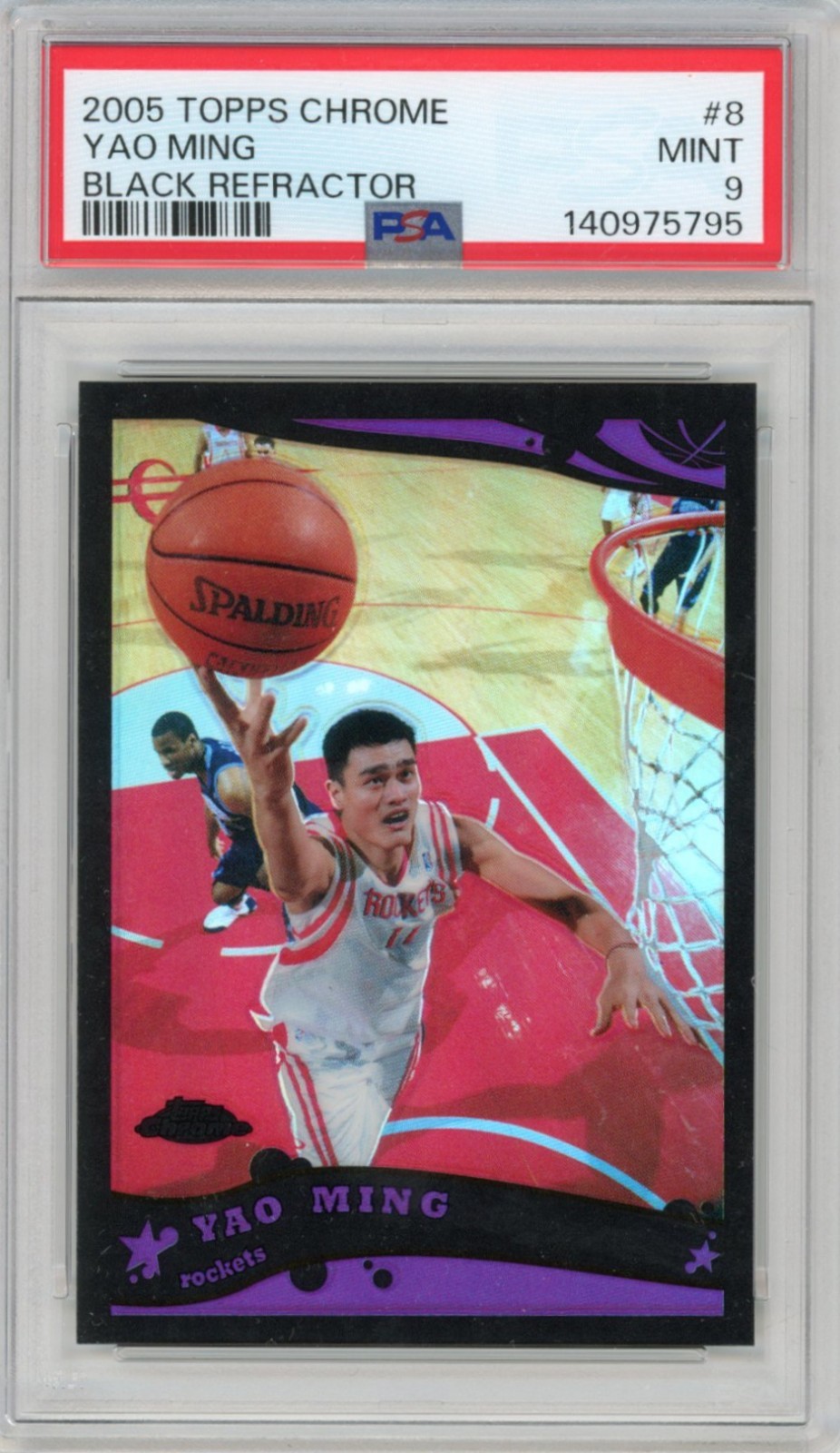 2005-06 Topps Chrome Yao Ming Black Refractor /399  PSA 9 Low Pop