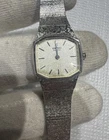 Vintage Seiko Womens Silver Tone Mesh Bracelet Mosiac Dial Watch 4700-5109