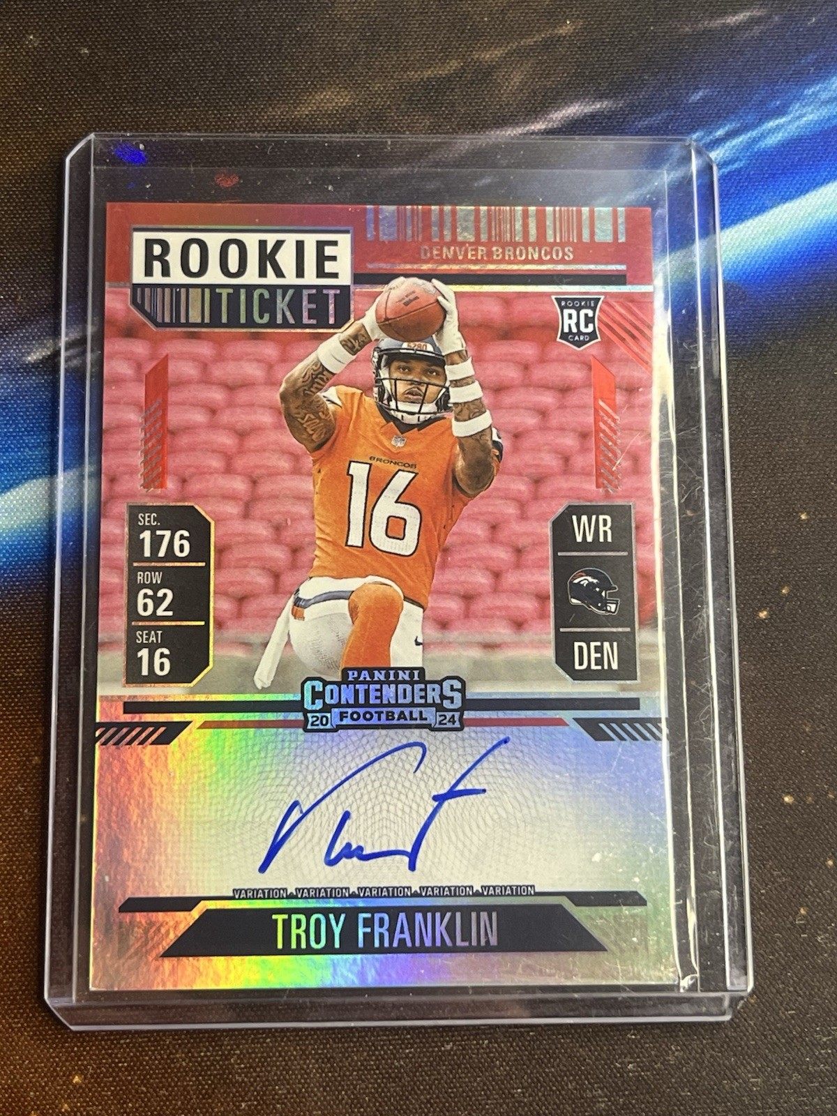 2024 Panini Contenders - Red Zone FOTL Rookie Ticket Troy Franklin On Card Auto