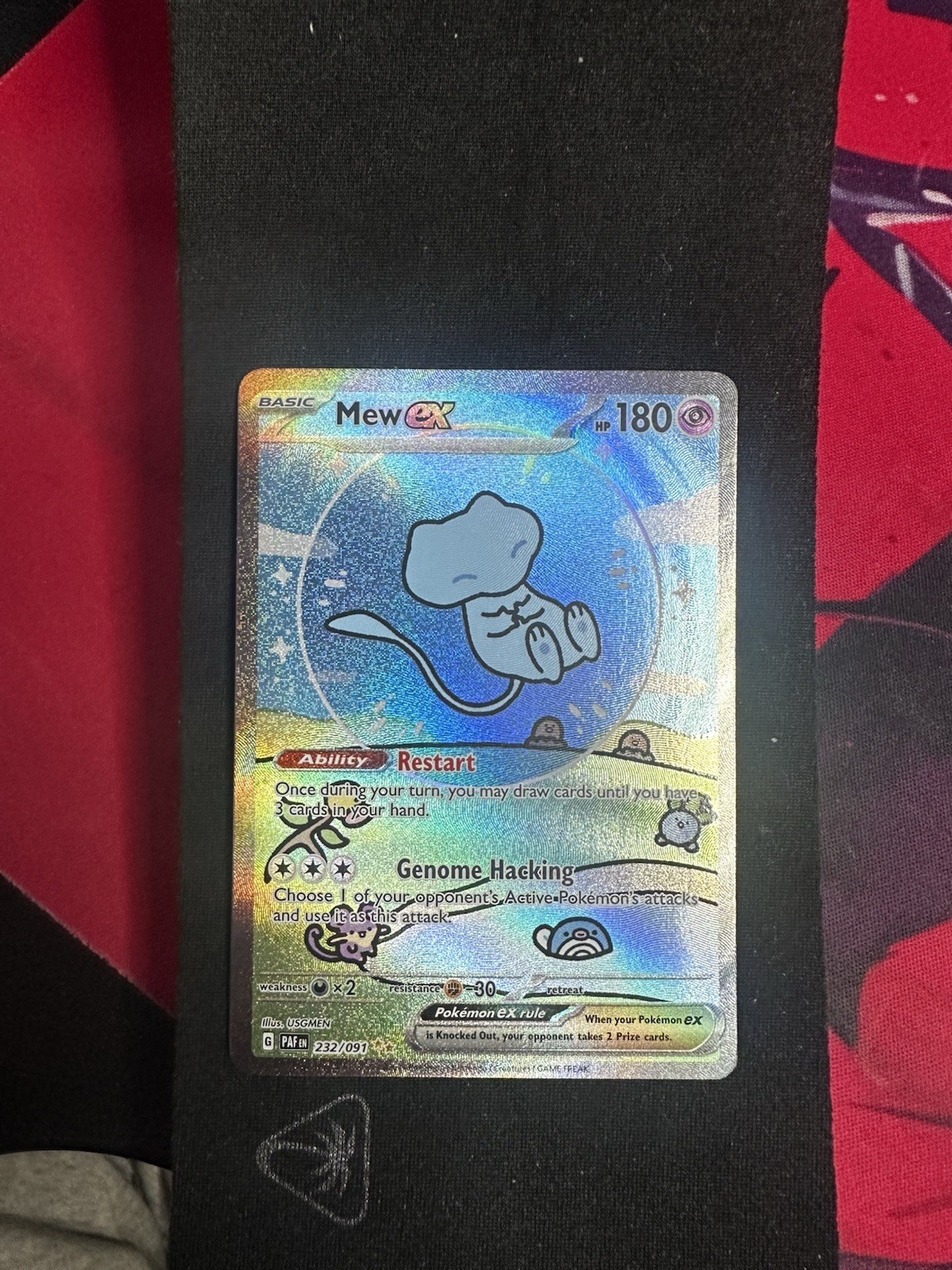 Mew EX 232/091 Holo Paldean Fates NM Condition