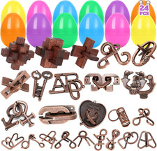 24 Pack Prefilled Easter Eggs with Brain Teaser Puzzles Toys, Easters Basket Stu
