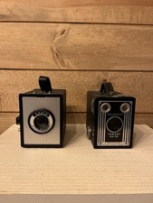 Ansco Shur-Flash  Kodak Brownie Target Six-20 Vintage Black Box Cameras