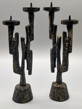 Brutalistisches Kerzenst&auml;nder Set  Vintage Eisen Leuchter 60er