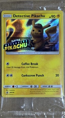 Pokémon TCG Detective Pikachu SM190 Black Star Promo Stamped - NEU - Sealed