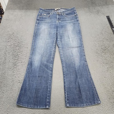 Lee Jeans Womens 16 Blue Medium Wash Mid Rise Bootcut Flap Pocket Denim Jeans