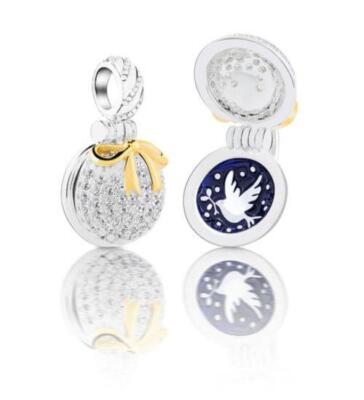  Chamilia 2015 PEACE DOVE LOCKET DANGLE Sterling Bead 2025-1665 $90 Retired