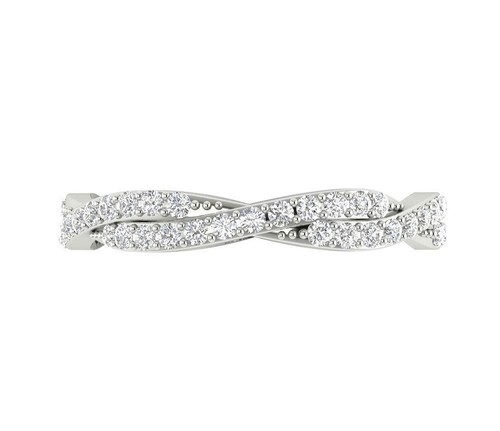 SI1 G Natural Diamond 0.75 Ct 14K Solid White Gold 3.40 MM Eternity Wedding Ring - Picture 6 of 8