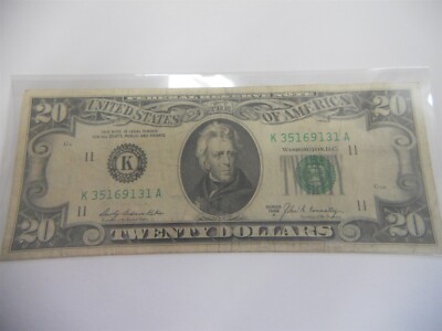 1969a Twenty Dollar $20 Federal Note Used U.S. Currency Serial Number ...