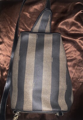 Fendi Pequin Striped Backpack (Authentic Pre-Owned) Leather  display picture 1