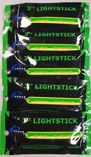 5-Promar GS-130G Green 3" Outdoor Party Glow / Fishing Light Stick W/ attachment