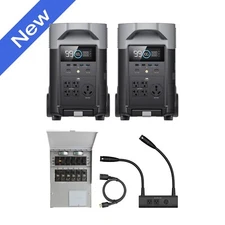 EcoFlow 2PCS DELTA Pro Power Station &Double Voltage Hub & Transfer Switch