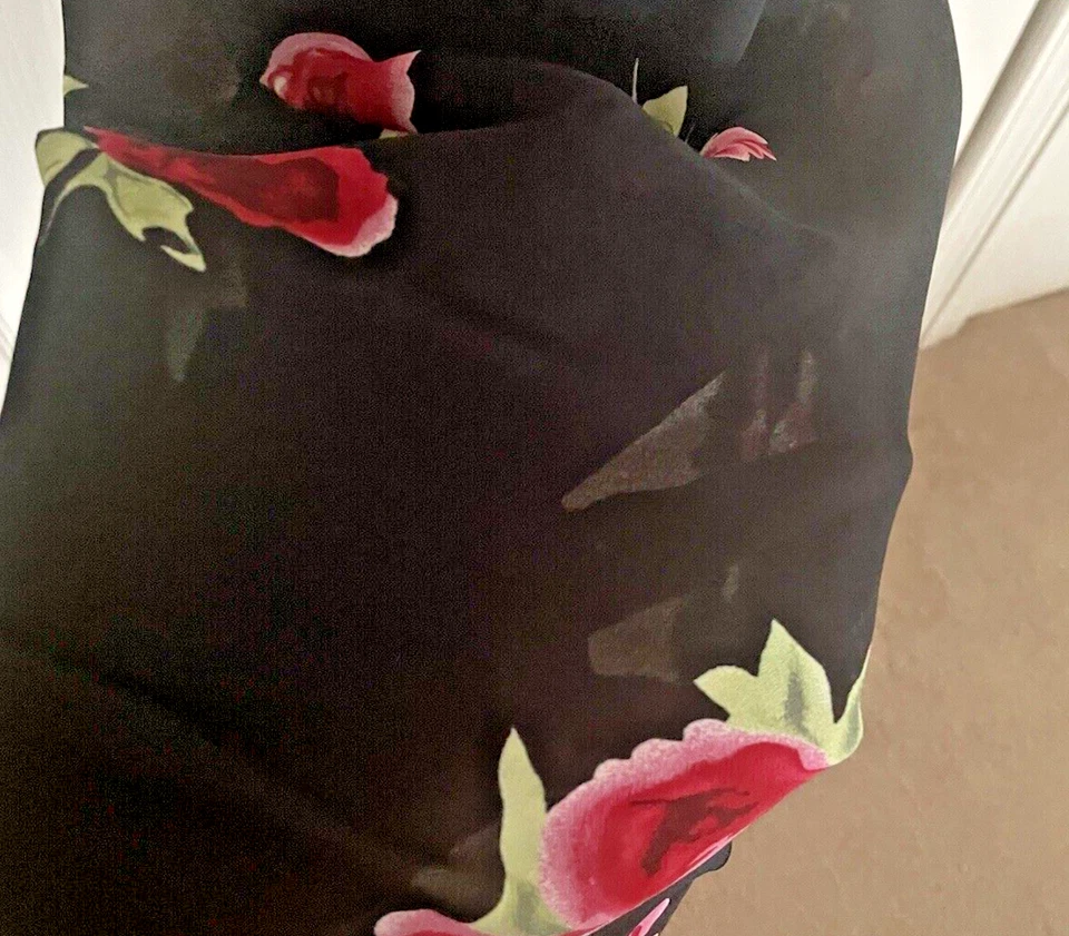 Vestido vintage Y2K Jonathan Martin para mujer 10 negro floral hadas grunge caprichoso Foto 3 de 4